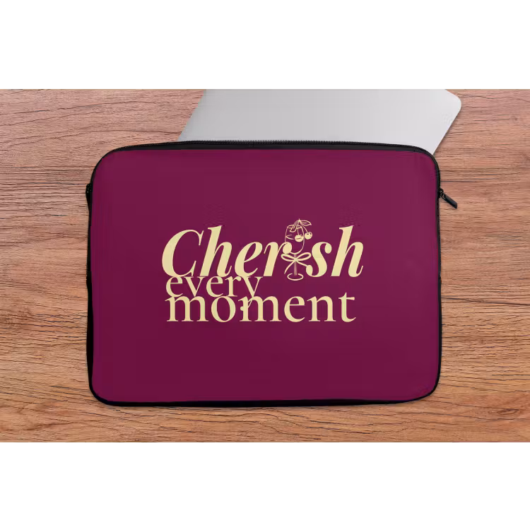Cherish every moment - Cocktailglas - Bordeaux laptophoes neopreen klein -tafel