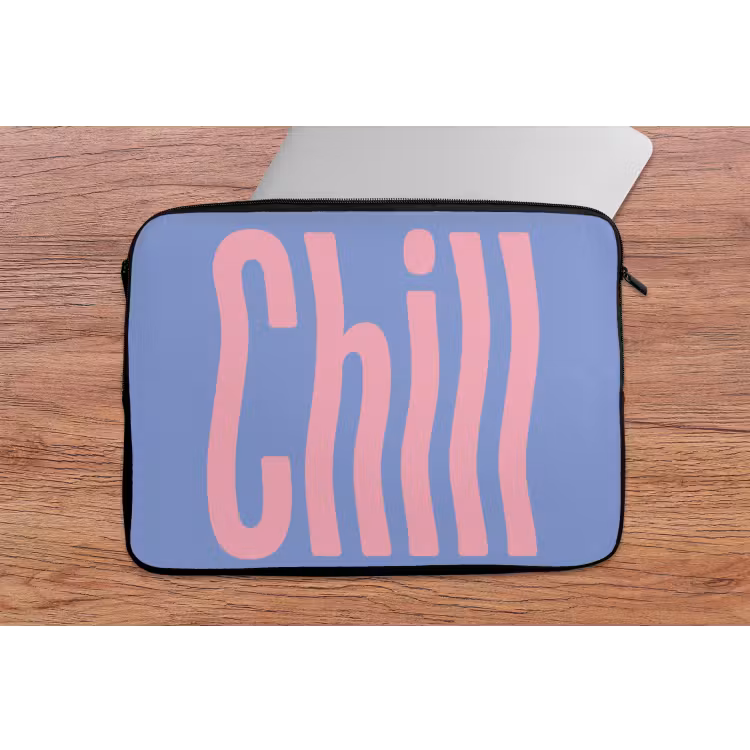 Chill - Roze - Blauw - Golvend laptophoes neopreen klein -tafel
