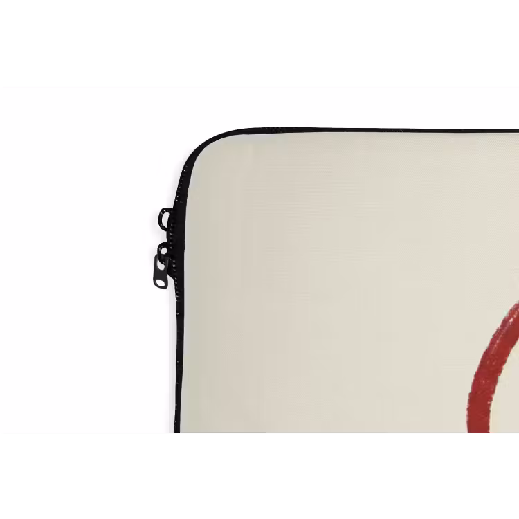Ciao bella - Rood - Wit - Minimalistisch laptophoes neopreen klein -detail