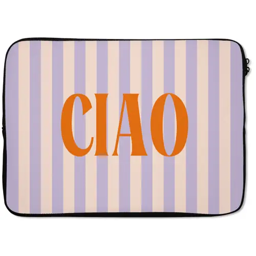 Ciao - Quote - Pastel - Strepen laptophoes neopreen klein -zkaufland3dotto