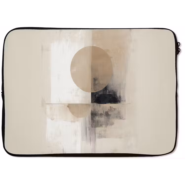 Cirkel - Compositie - Diepte - Beige laptophoes neopreen klein -zkaufland3dotto