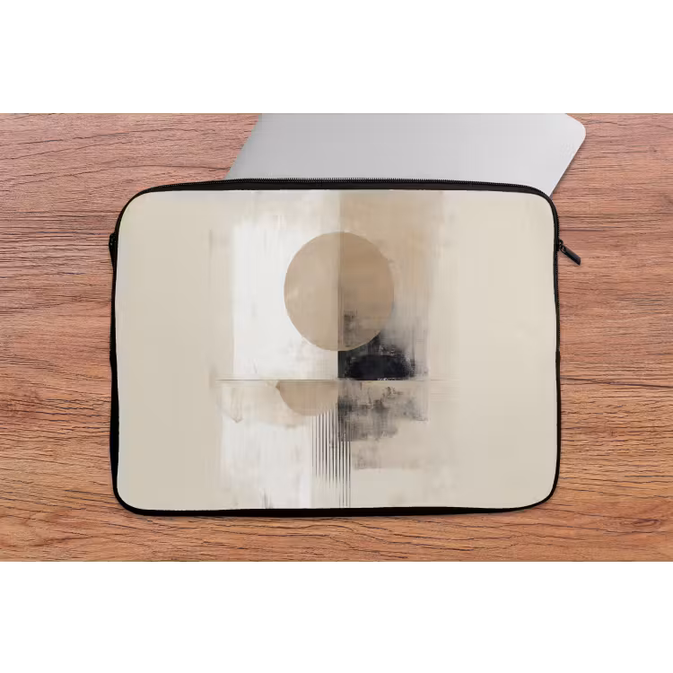 Cirkel - Compositie - Diepte - Beige laptophoes neopreen klein -tafel