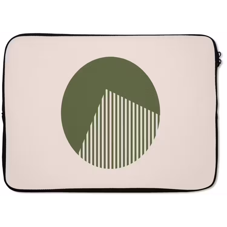 Cirkel - Strepen - Geometrisch - Abstract - Groen laptophoes neopreen klein -zkaufland3dotto