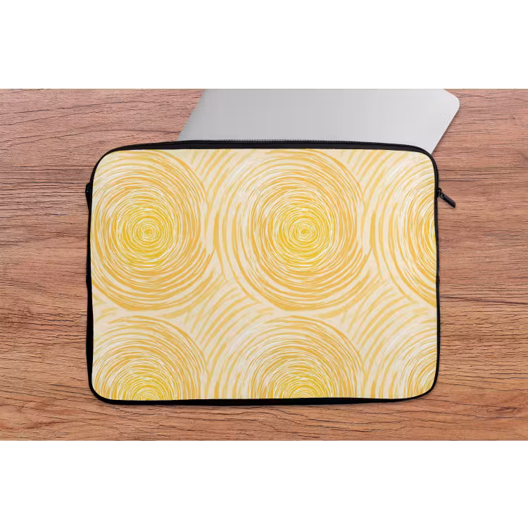 Cirkels - Abstract - Artistiek - Geel laptophoes neopreen klein 279 -tafel