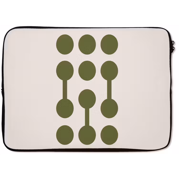 Cirkels - Geometrisch - Abstract - Modern - Groen laptophoes neopreen klein -zkaufland3dotto