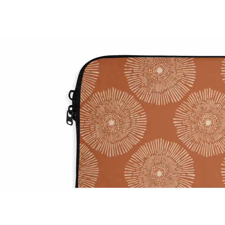 Cirkels - Grafisch - Patroon - Terracotta laptophoes neopreen klein 279 -detail
