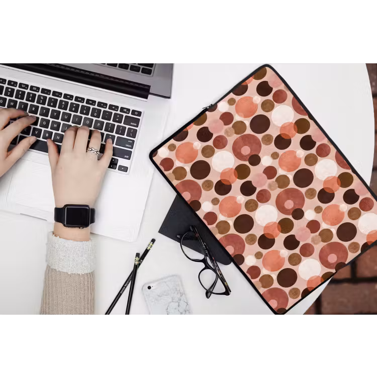 Cirkels - Modern - Kleurrijk laptophoes neopreen klein 279 -bureau