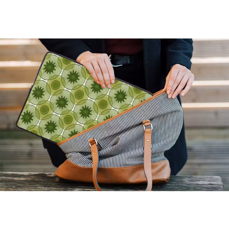 Cirkels - Patroon - Groen laptophoes neopreen klein 279 -tas
