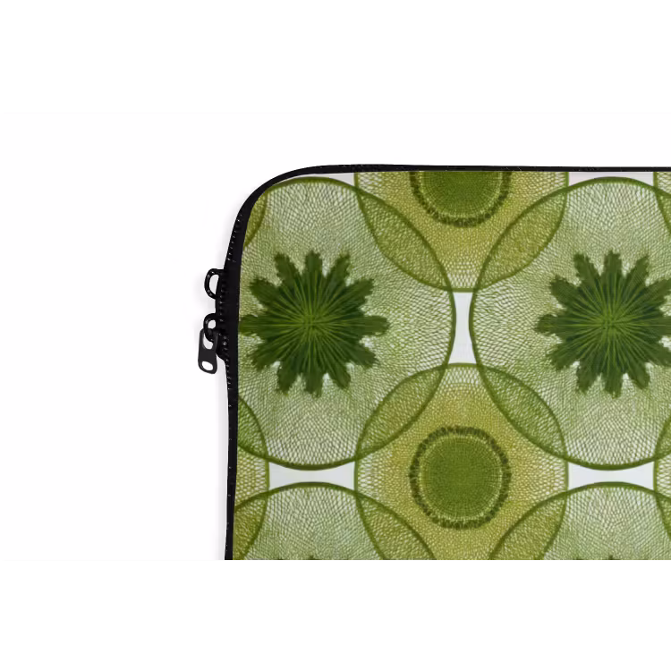 Cirkels - Patroon - Groen laptophoes neopreen klein 279 -detail