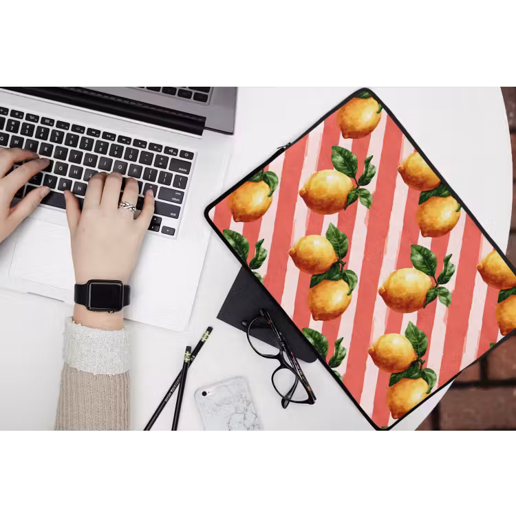 Citroen - Geïllustreerd - Oranje laptophoes neopreen klein 279 -bureau