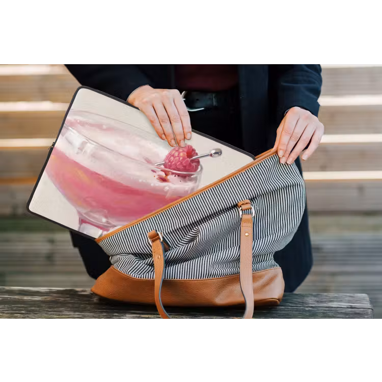 Cocktail - Framboos - Drank - Modern - Roze laptophoes neopreen klein -tas