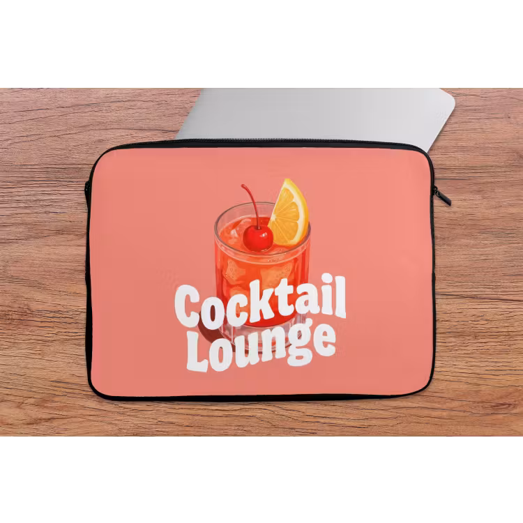 Cocktail Lounge - Glas - Koraal laptophoes neopreen klein -tafel