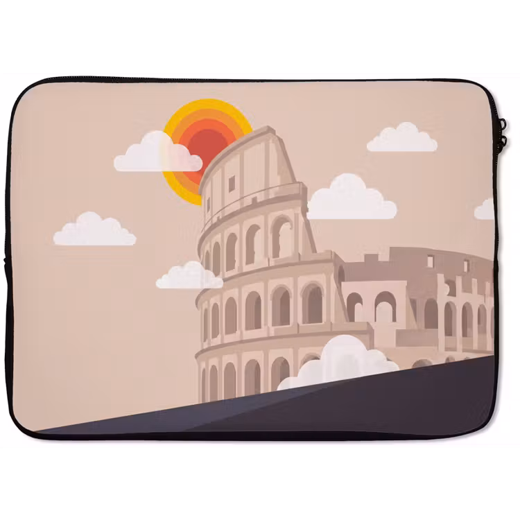 Colosseum - Zonsopgang - Rome - Architectuur - Beige laptophoes neopreen klein -zkaufland3dotto