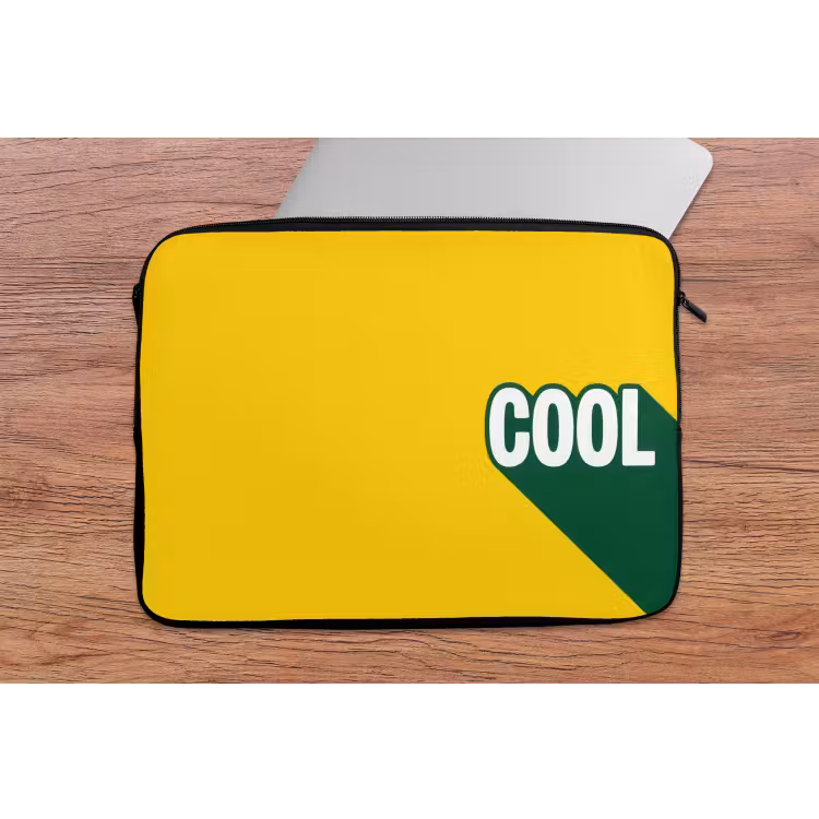 Cool - Geel - Groen laptophoes neopreen klein -tafel