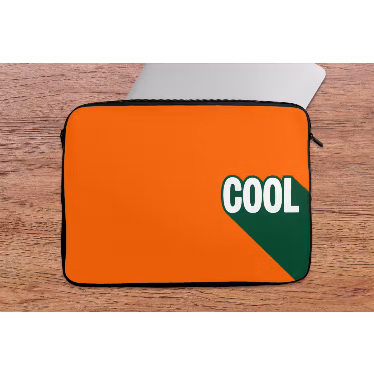 Cool - Oranje - Groen laptophoes neopreen klein -tafel