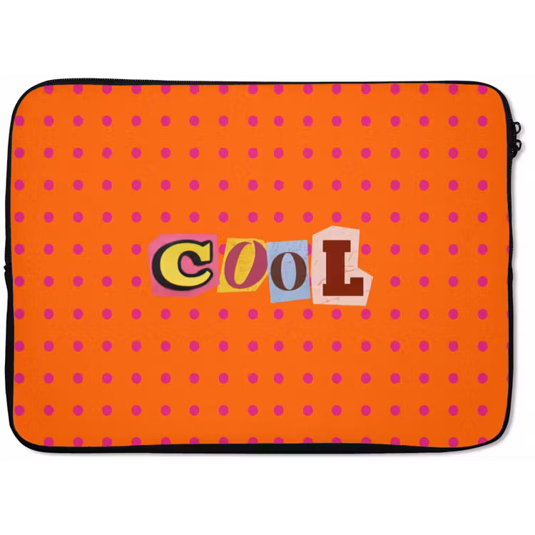 Cool - Stippen - Oranje laptophoes neopreen klein -zkaufland3dotto