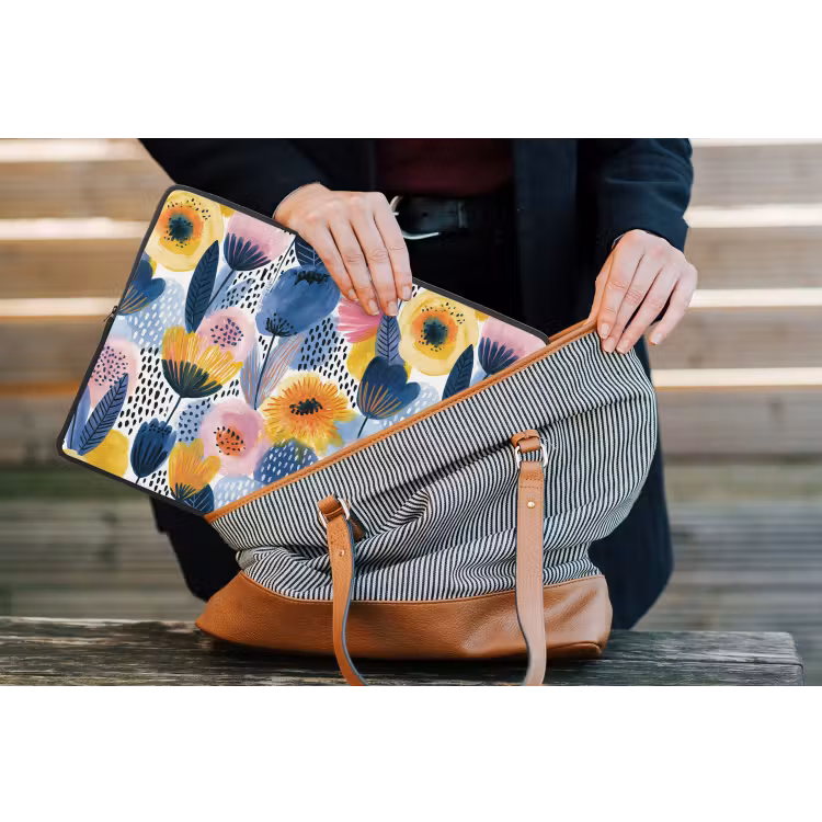 Creatief - Patroon - Kleurrijk laptophoes neopreen klein 279 -tas