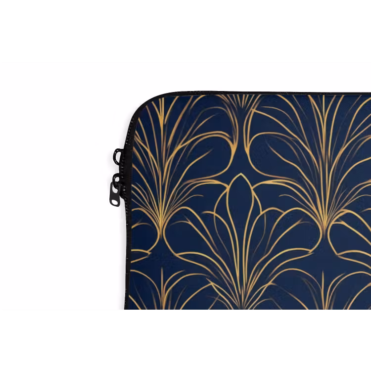 Deco - Waaier - Blauw laptophoes neopreen klein 279 -detail