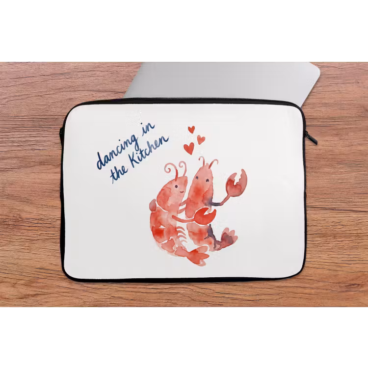 Dier - Dans - Liefde - Waterverf - Rood laptophoes neopreen klein -tafel