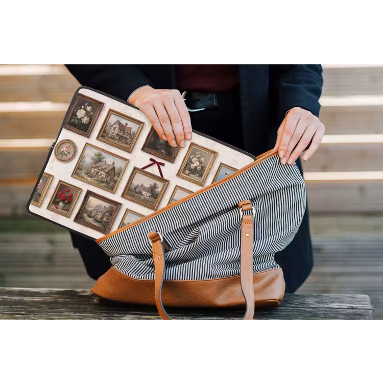 Dier - Kat - Portret - Klassiek laptophoes neopreen klein -tas