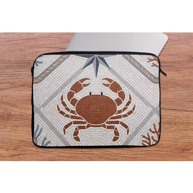 Dier - Mozaïek - Zee - Klassiek - Bruin laptophoes neopreen klein -tafel