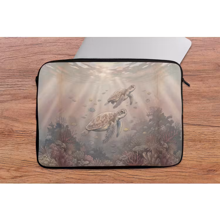 Dier - Onderwater - Oceaan - Illustratie - Zeeleven laptophoes neopreen klein -tafel