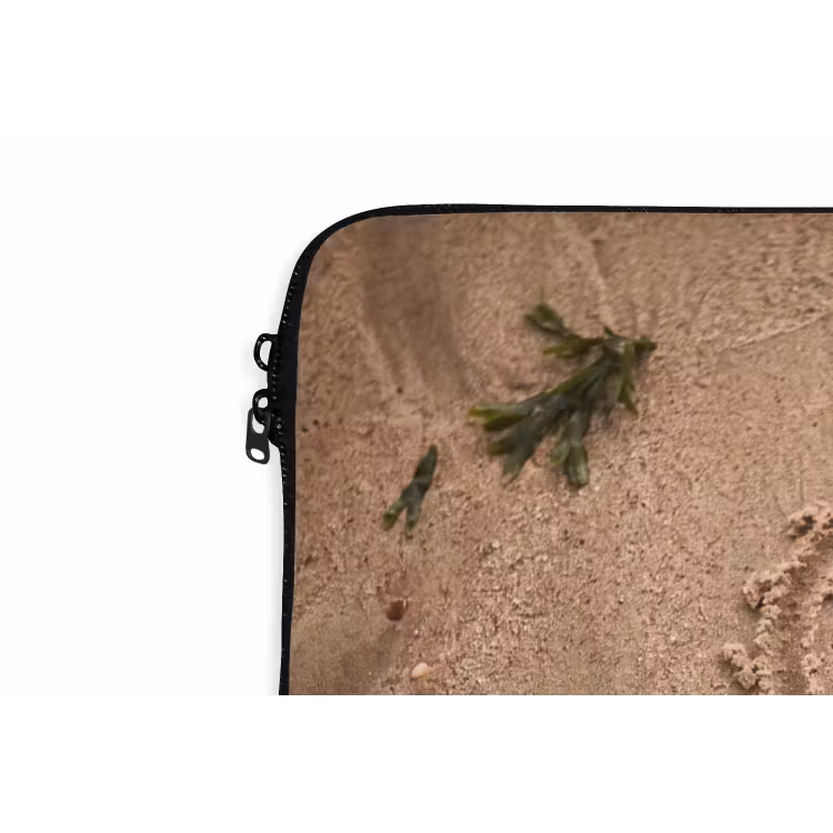 Dieren - Hart - Strand - Zand - Roze laptophoes neopreen klein -detail