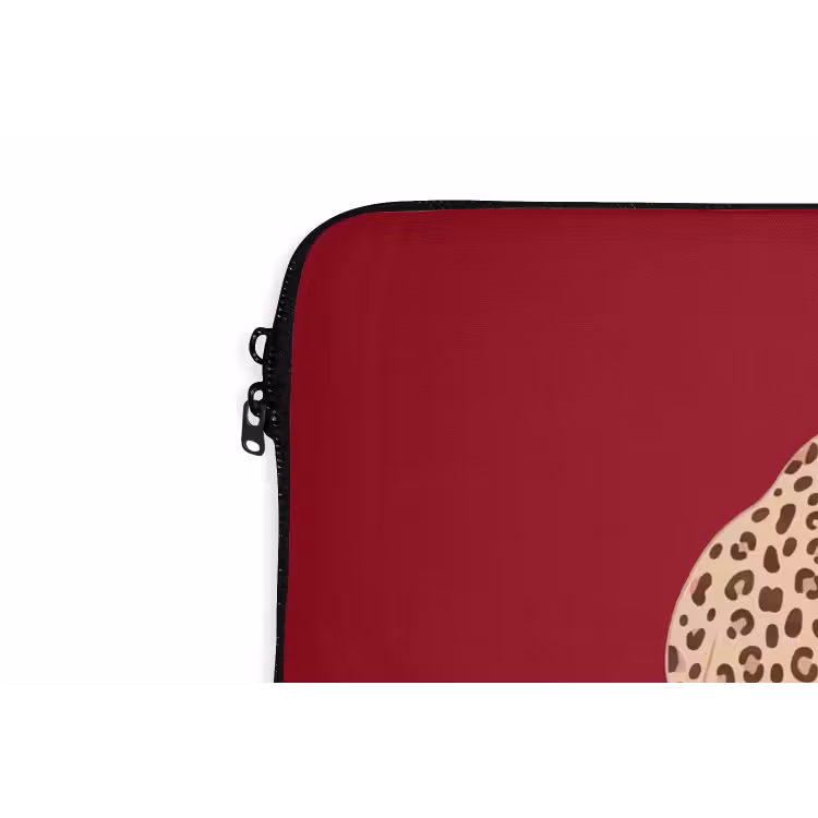 Dieren - Luipaard - Abstract - Rood - Modern laptophoes neopreen klein -detail