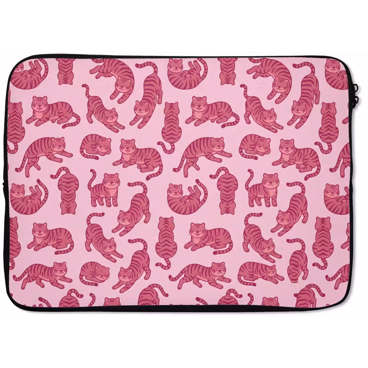 Dieren - Patroon - Roze - Speels - Cartoon laptophoes neopreen klein -zkaufland3dotto