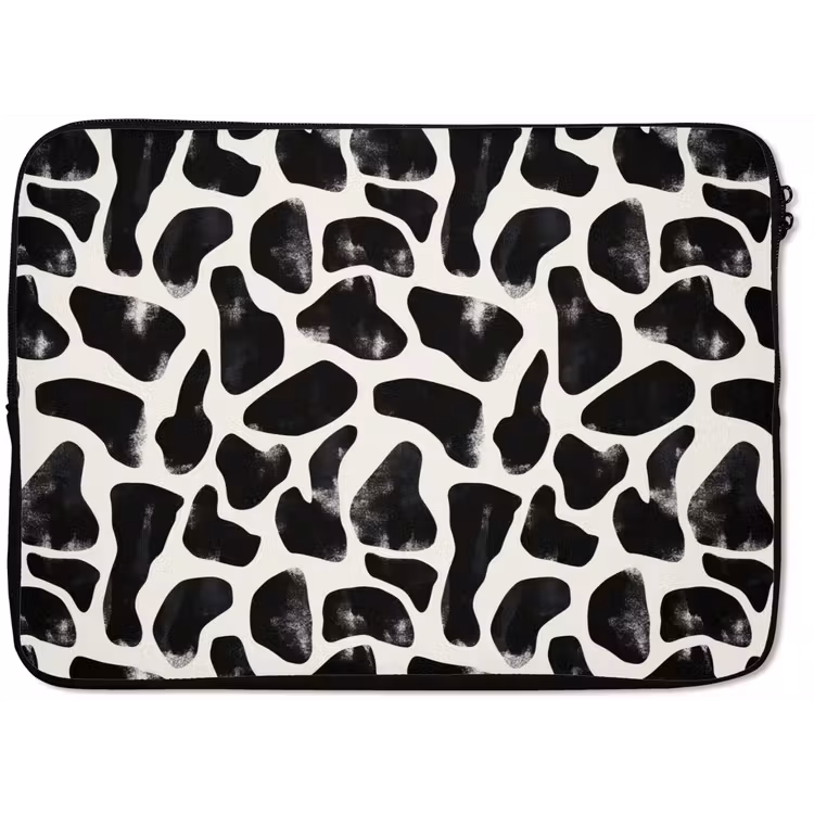 Dierenpatroon - Vlekken - Zwart - Wit laptophoes neopreen klein 279 -zkaufland3dotto