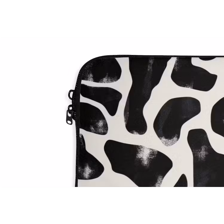 Dierenpatroon - Vlekken - Zwart - Wit laptophoes neopreen klein 279 -detail