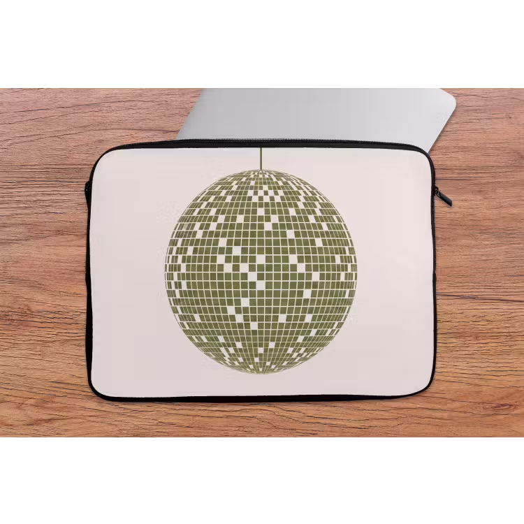 Disco - Bal - Groen - Abstract - Modern laptophoes neopreen klein -tafel