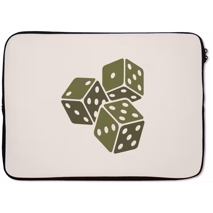 Dobbelsteen - Spel - Groen - Abstract laptophoes neopreen klein -zkaufland3dotto