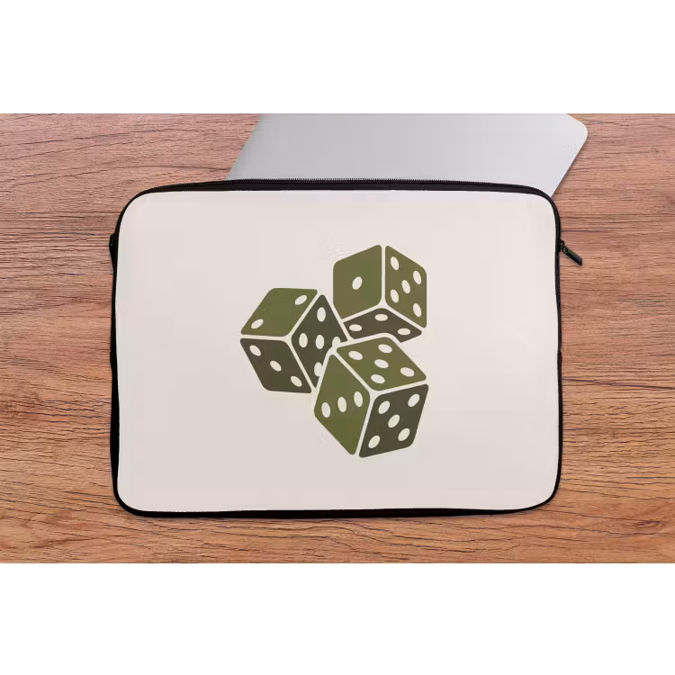 Dobbelsteen - Spel - Groen - Abstract laptophoes neopreen klein -tafel