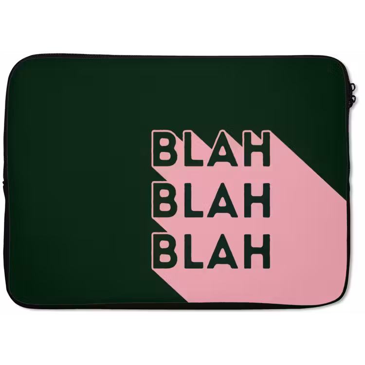 Donkergroen - Tekst - Schaduw - Grafisch laptophoes neopreen klein -zkaufland3dotto