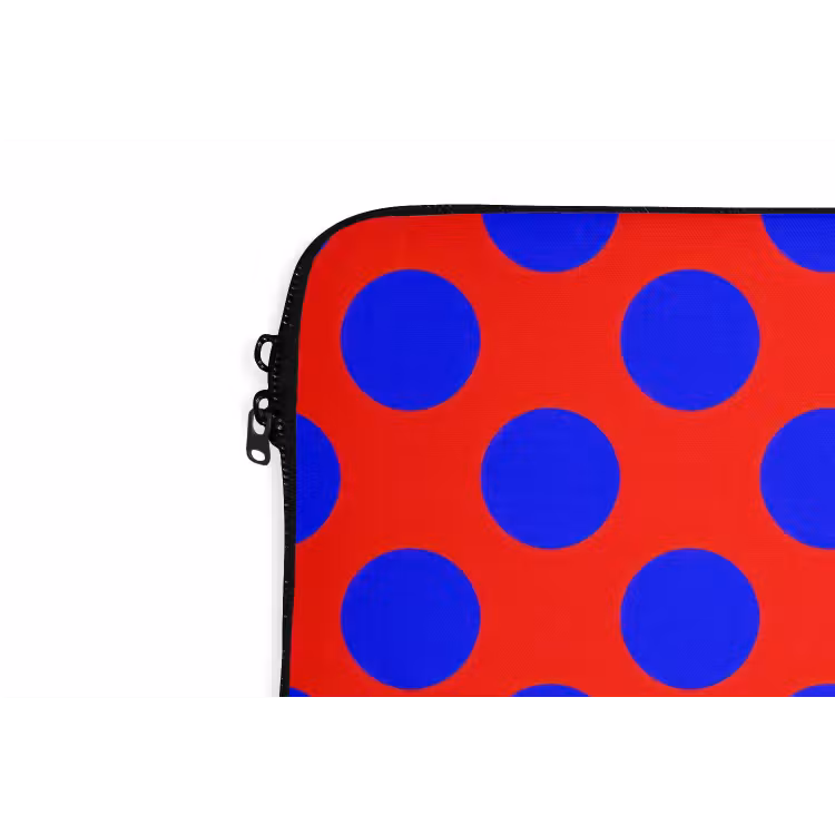 Dots - Klassiek - Rood laptophoes neopreen klein 279 -detail