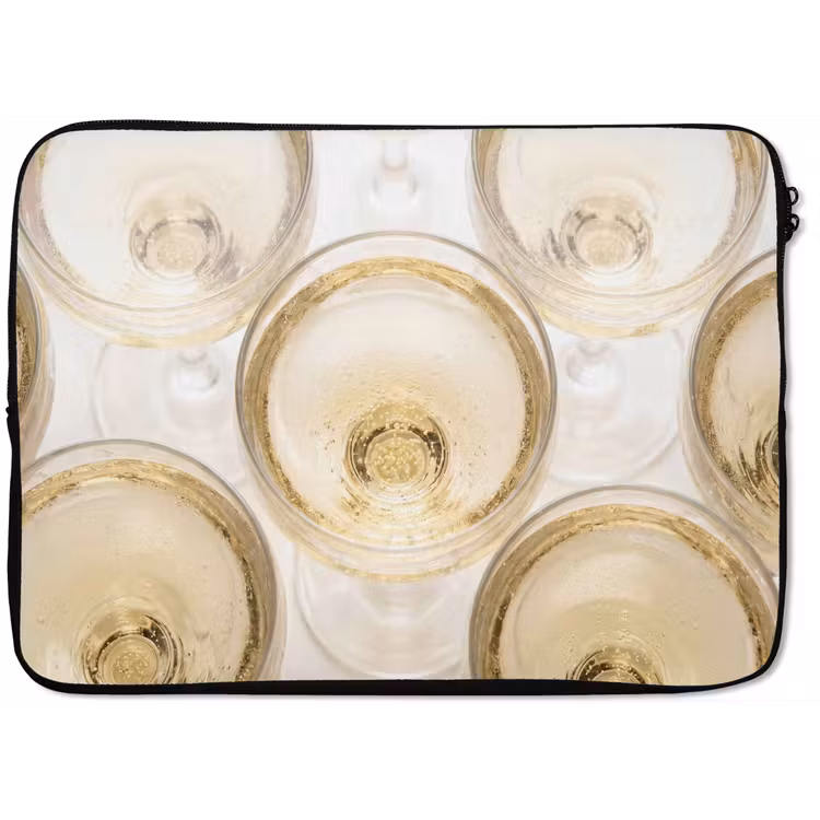 Drank - Glazen - Feest - Goud laptophoes neopreen klein -zkaufland3dotto