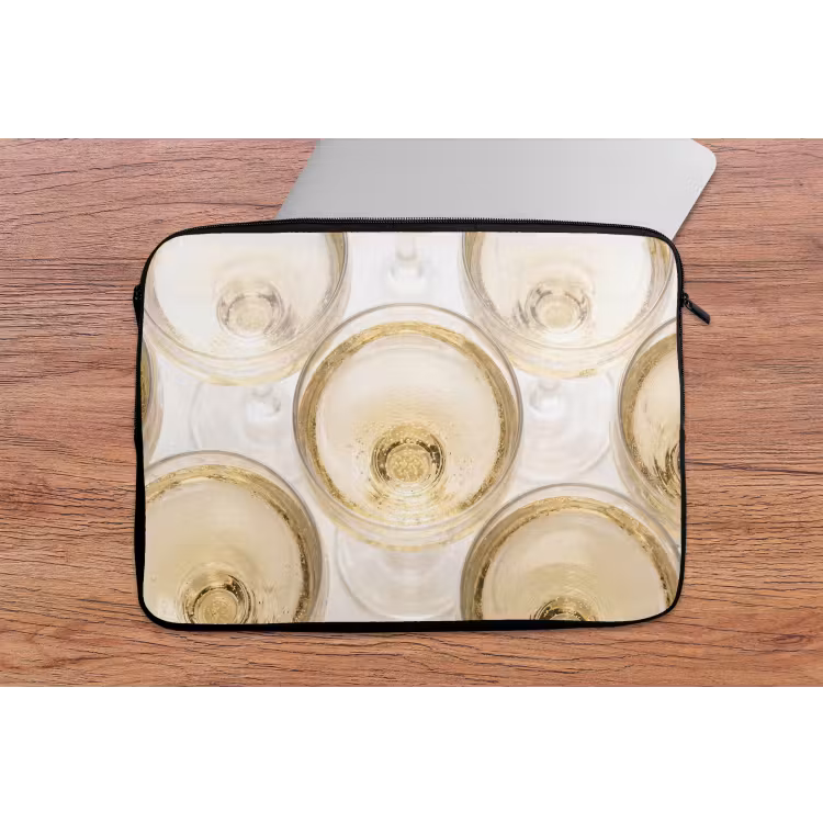 Drank - Glazen - Feest - Goud laptophoes neopreen klein -tafel
