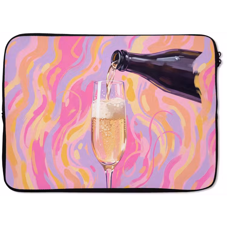 Drank - Inschenken - Feest - Abstract - Roze laptophoes neopreen klein -zkaufland3dotto