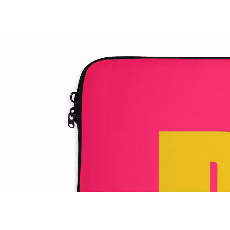 Dream big - Roze - Geel - Minimalistisch laptophoes neopreen klein -detail