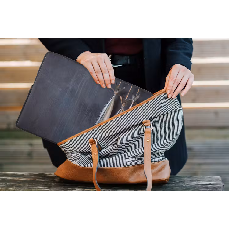 Laptophoes Drie vissen - Touw - Drie vissen - Touw laptophoes neopreen klein