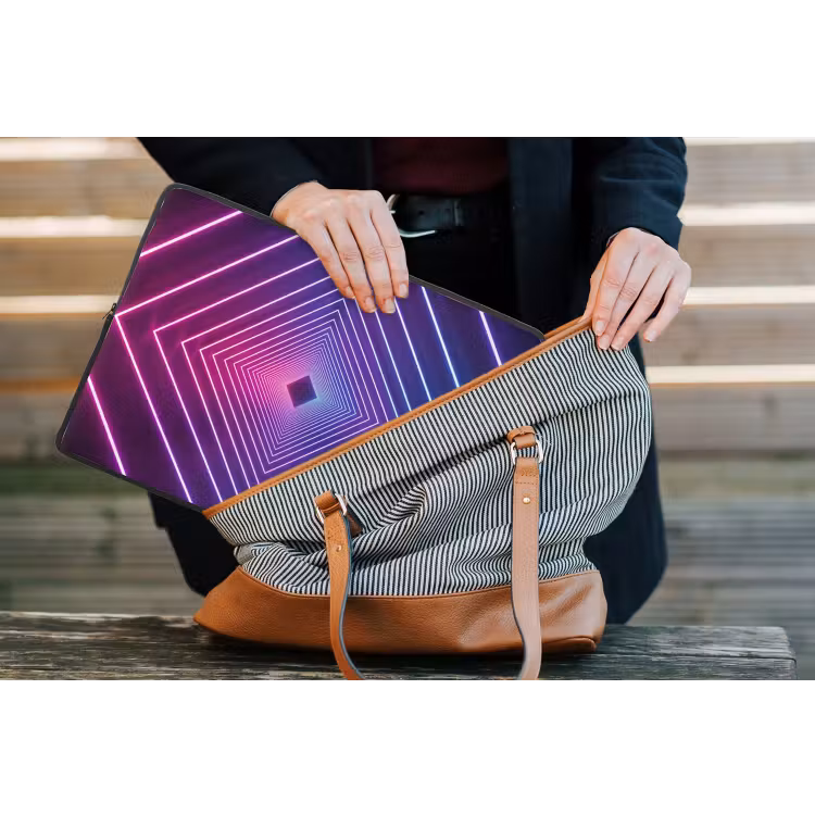 Driedimensionaal - Tunnel - Ruimte laptophoes neopreen klein -tas