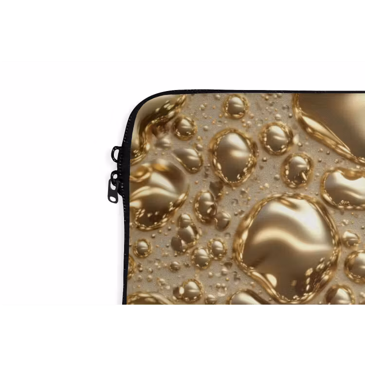 Druppels - Organisch - Goud laptophoes neopreen klein 279 -detail