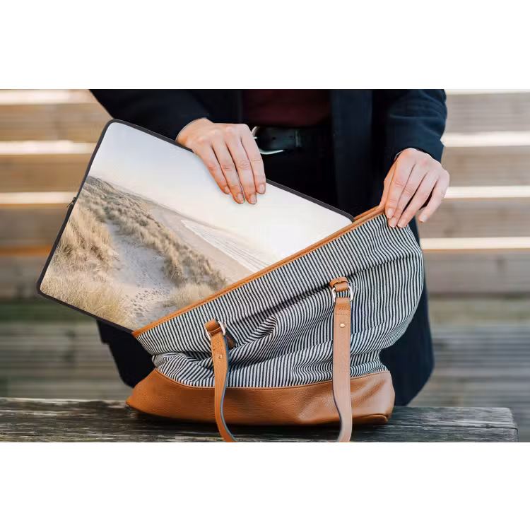 Duinen - Strand - Beige laptophoes neopreen klein -tas