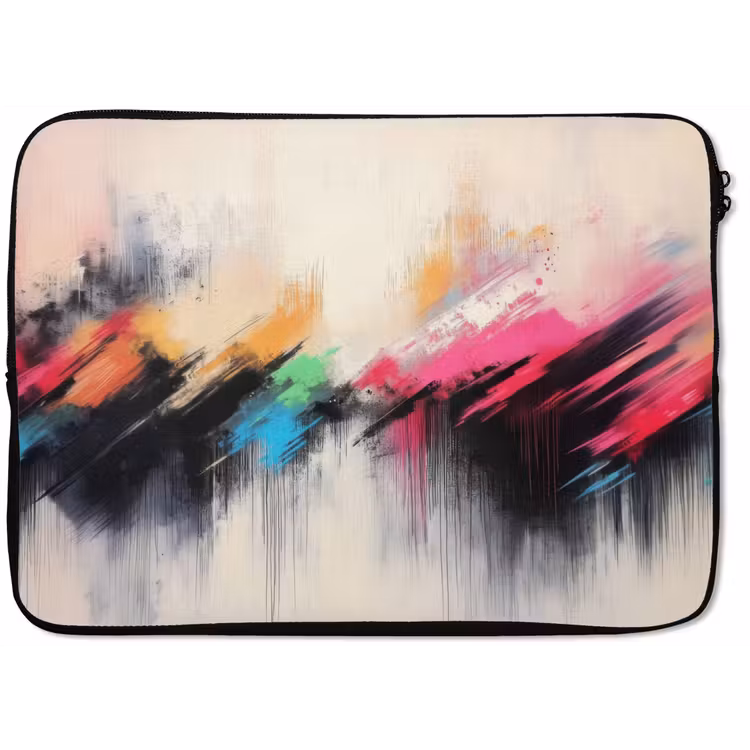 Dynamisch - Abstract - Kleurrijk - Zwart laptophoes neopreen klein -zkaufland3dotto