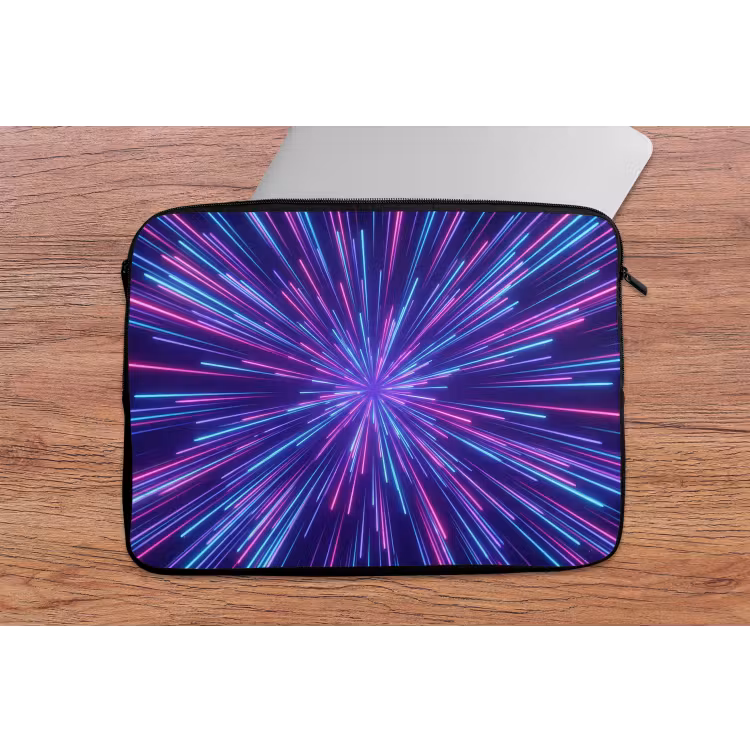 Dynamisch - Ruimte - Kleurrijk laptophoes neopreen klein -tafel