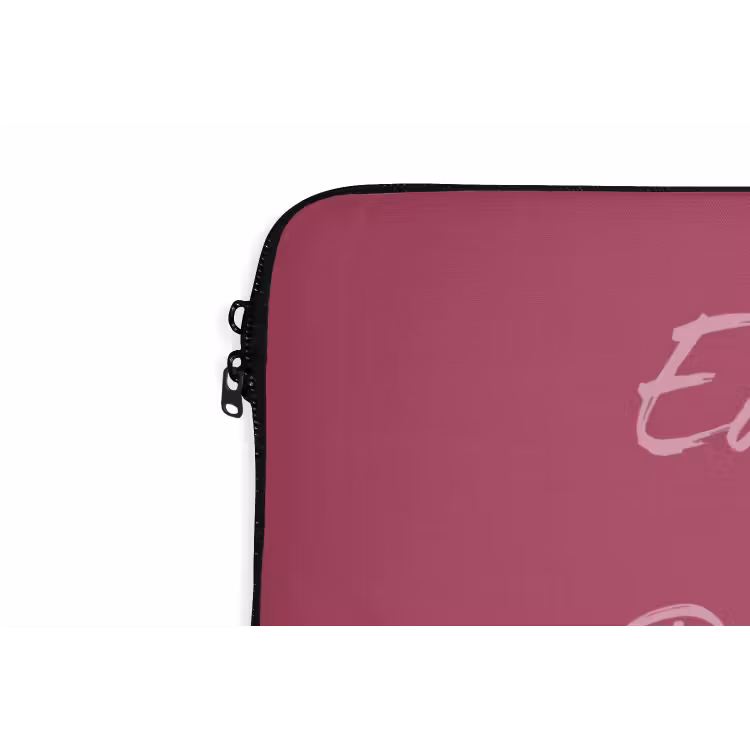 eat me out don't stress me out - Roze - Minimalistisch laptophoes neopreen klein -detail