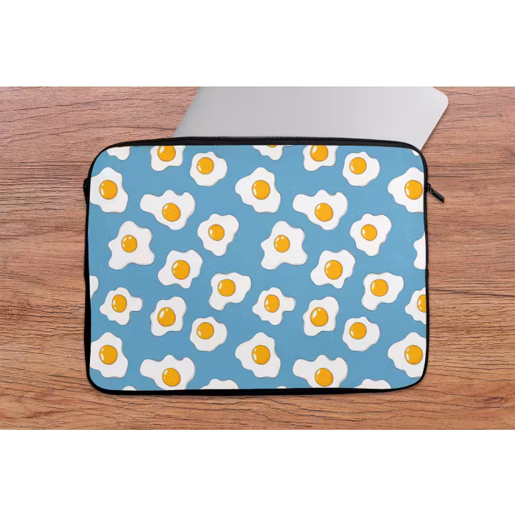 Eieren - Dooiers - Blauw laptophoes neopreen klein 279 -tafel