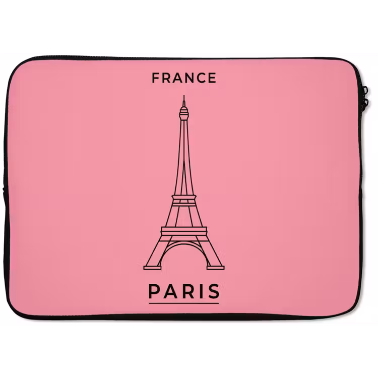 Eiffeltoren - Parijs - Architectuur - Minimalistisch - Roze laptophoes neopreen klein -zkaufland3dotto