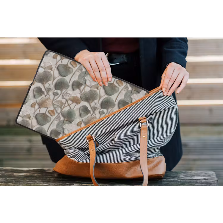 Elegant - Bladeren - Groen laptophoes neopreen klein 279 -tas